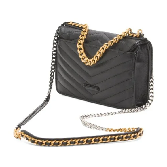 REBECCA MINKOFF Leather Edie Mini Crossbody With Chain Strap - Picture 3 of 4